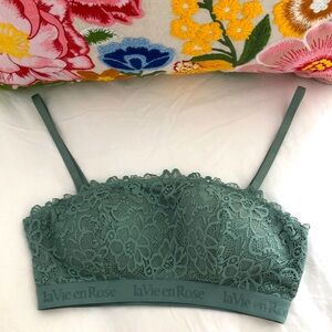 La Vie En Rose NWOT Sage Green Bralette Bra